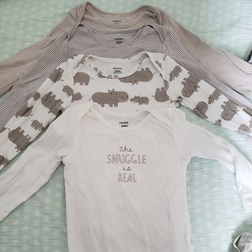 4 pack of long sleeve onesies